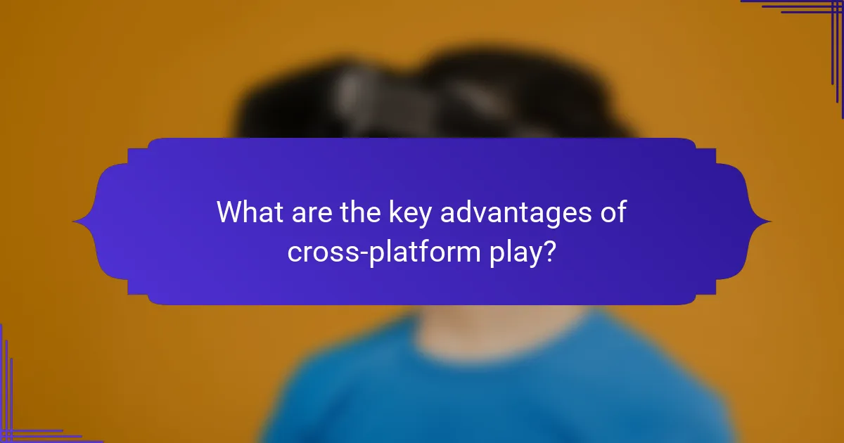 What are the key advantages of cross-platform play?