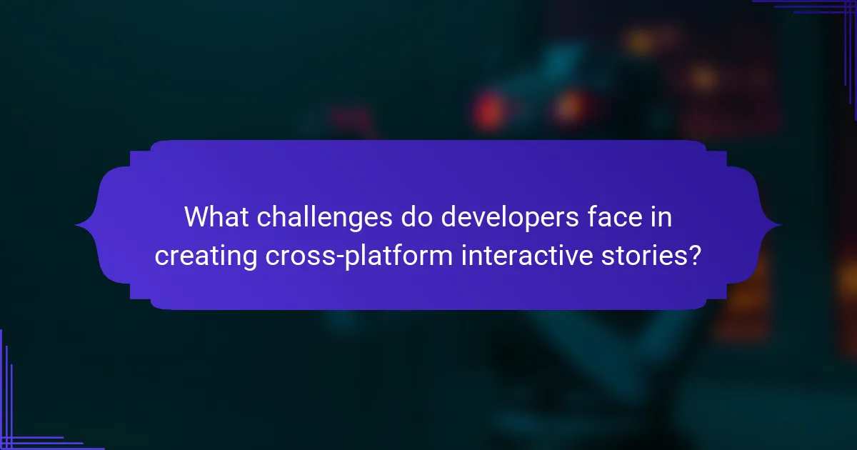 What challenges do developers face in creating cross-platform interactive stories?
