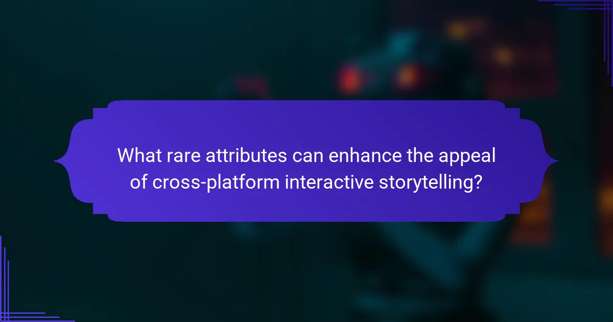 What rare attributes can enhance the appeal of cross-platform interactive storytelling?