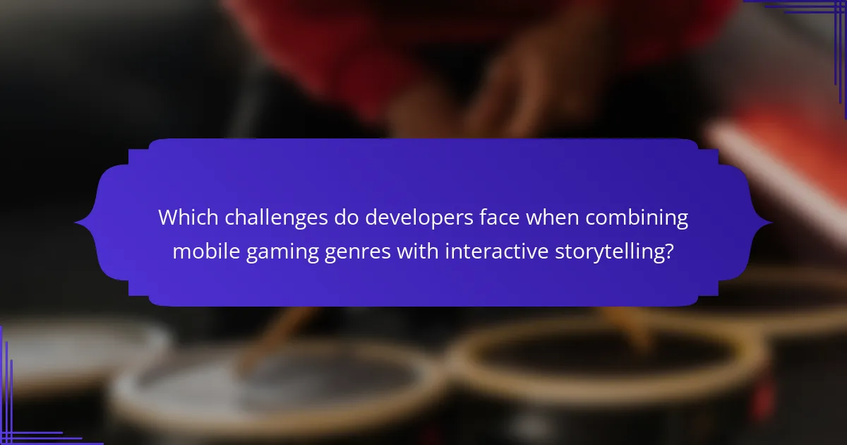 Which challenges do developers face when combining mobile gaming genres with interactive storytelling?